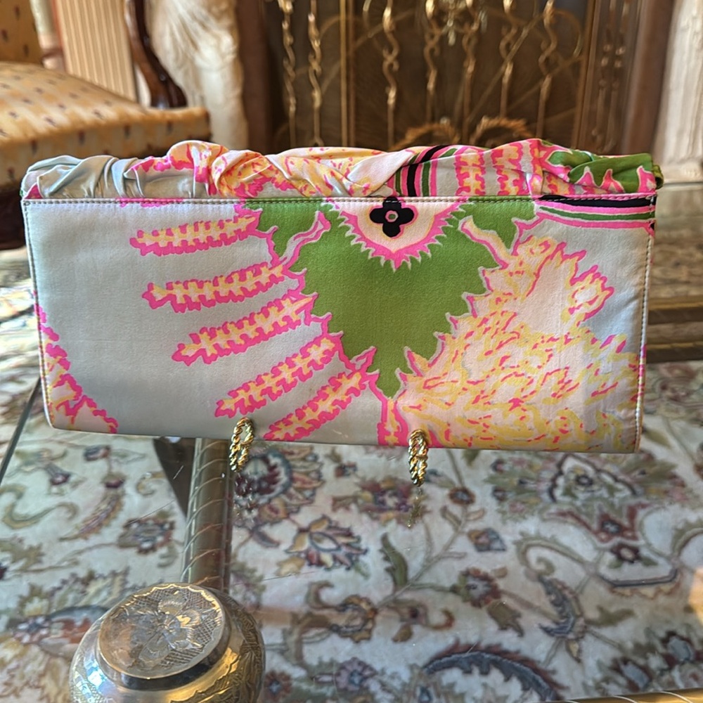 Roberto Calvalli bag couture Floral with heavy silver chain made in Italy - Picture 4 of 13